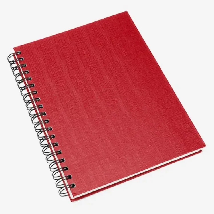 CADERNO PAUTADO COM WIRE-O - VERMELHO - 25,5X19,5CM - 100 FLS