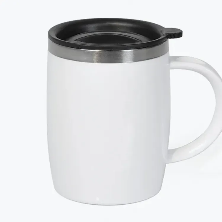 CANECA EM AÇO INOX / POLIESTIRENO - 400 ML