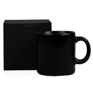 CANECA EM CERÂMICA PRETA - 270ML