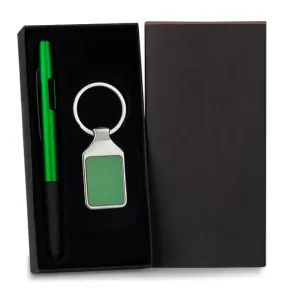 CANETA E CHAVEIRO EM ABS / METAL - VERDE