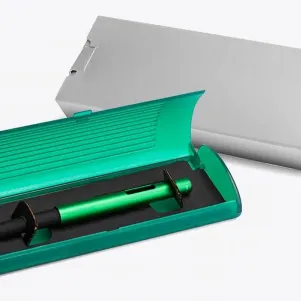 CANETA ESFEROGRÁFICA EM ABS COM ESTOJO - VERDE