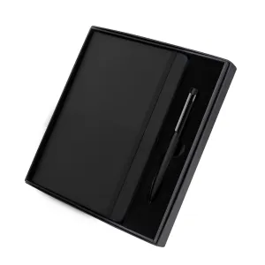 Kit escritório contendo, caderno A5 com elástico e Caneta Metálica