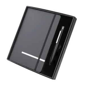 Kit Escritório Caderno tamanho A5 com capa dura e Caneta Metal