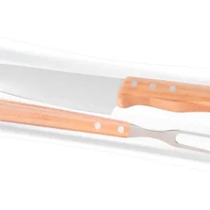 CONJ. DE GARFO E FACA 8" EM BAMBU - 2 PÇS