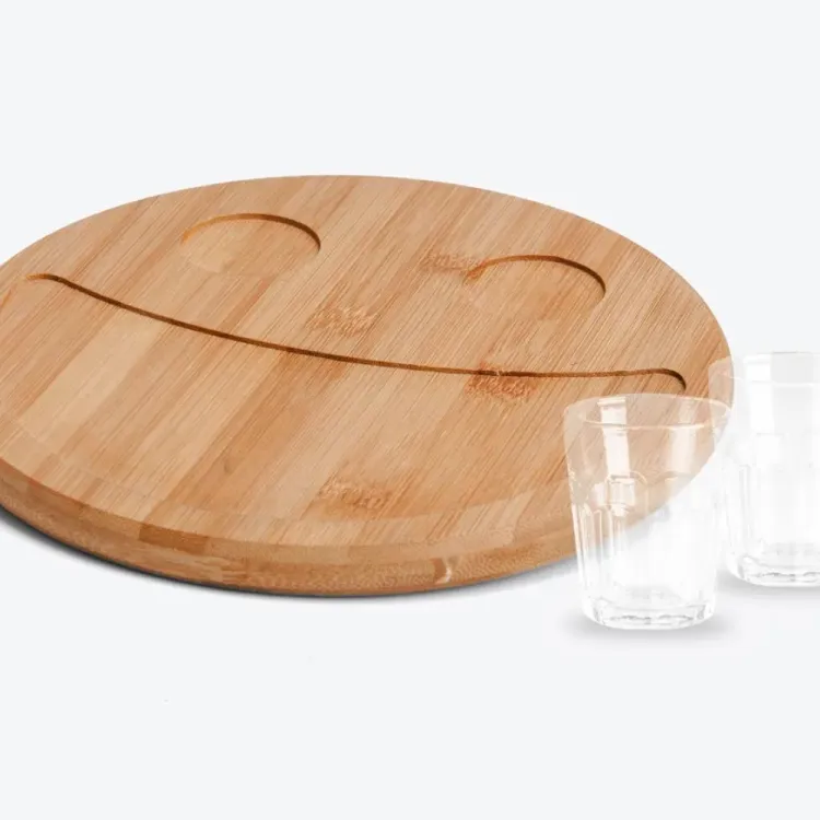 CONJ. EM BAMBU COM 2 COPOS PARA DOSE - 3 PÇS