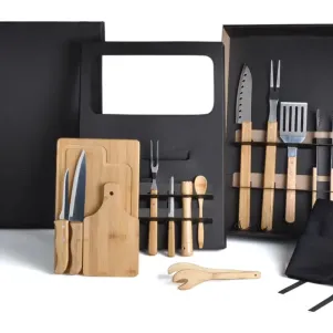 CONJ. PARA CHURRASCO E CAIPIRINHA - 14 PÇS