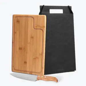 CONJ. PARA CHURRASCO EM BAMBU/INOX TEXAS - 2 PÇS