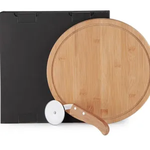 CONJ. PARA PIZZA EM BAMBU NAPOLI 30 CM - 2 PÇS