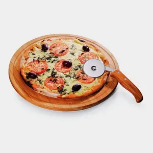 CONJ. PARA PIZZA EM BAMBU NAPOLI 35CM - 2 PÇS.