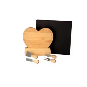 CONJ. PARA QUEIJO EM BAMBU / MADEIRA / INOX - 6 PÇS