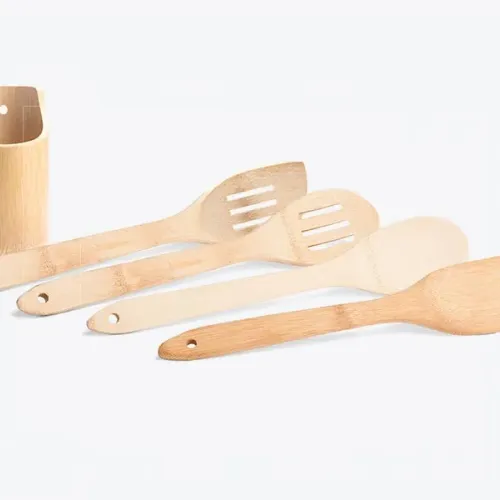 CONJUNTO DE UTENSÍLIOS EM BAMBU  - 5 PÇS