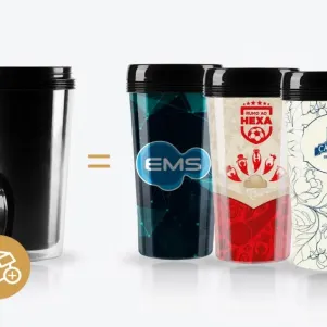 COPO PLÁSTICO COM TAMPA ROSQUEÁVEL - 450ML