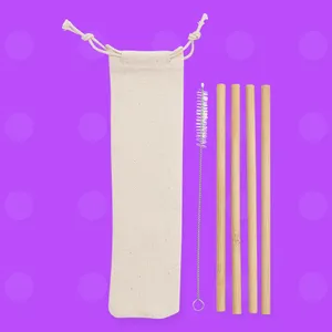 Kit Canudos de Bambu (4 pçs)