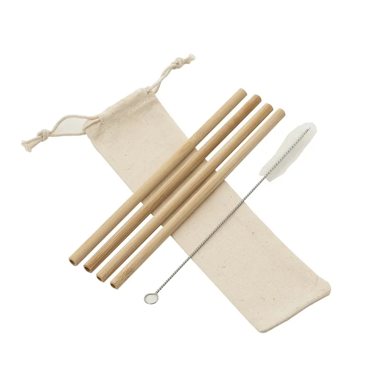 Kit Canudos de Bambu (4 pçs)