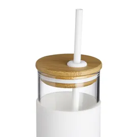 Miniatura de imagem do produto Copo Vidro – Tampa de Bambu e Canudo