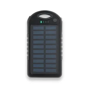 DAY. Bateria portátil solar em ABS com painel solar e LED 2000 mAh