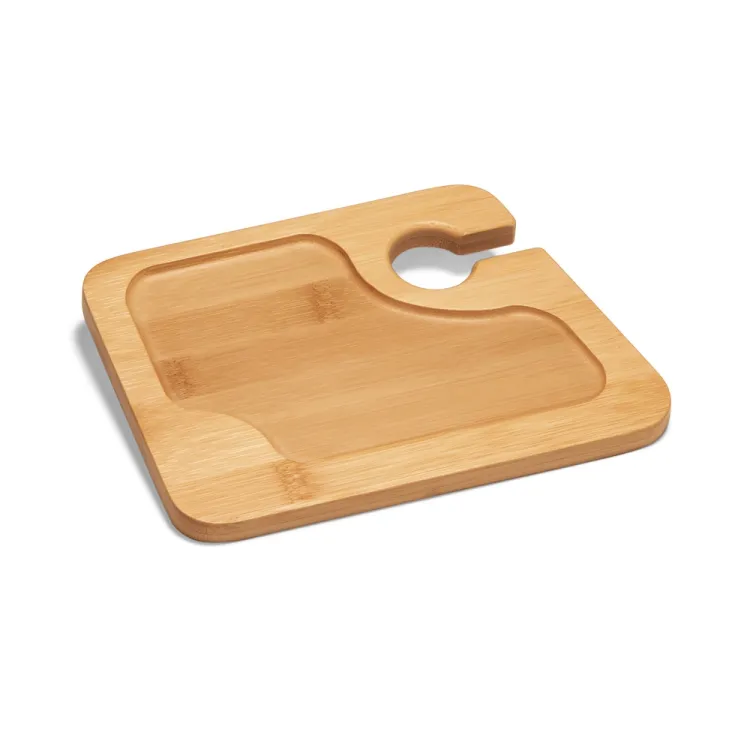 FABRIS. Prato em bambu com suporte para copo