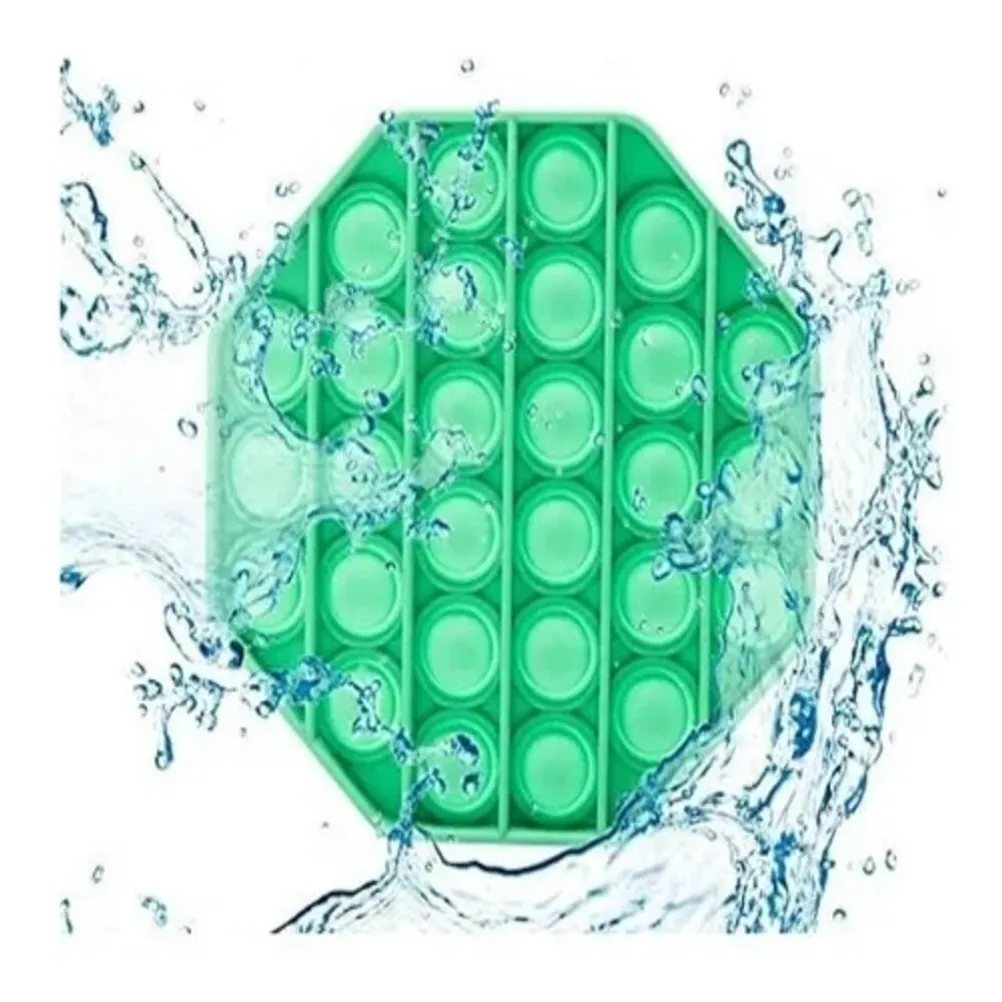 Fidget Pop It Toys - Bolhas Anti-Stress - Verde Octagono
