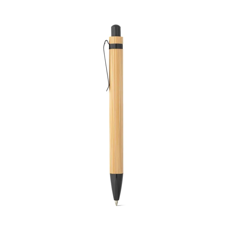 GAIMAN. Conjunto de caderno A5 em bambu com páginas pautadas e esferográfica em bambu
