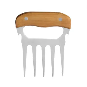 GARFO COM 5 DENTES EM BAMBU - INOX - 11,5X14,5CM