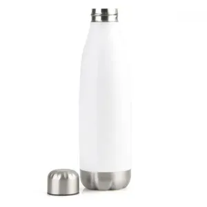 GARRAFA COM TAMPA EM AÇO INOX - BRANCA - 750ML