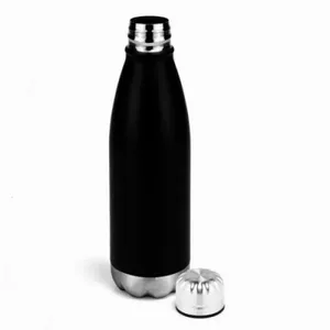 GARRAFA COM TAMPA EM AÇO INOX - PRETA - 750ML