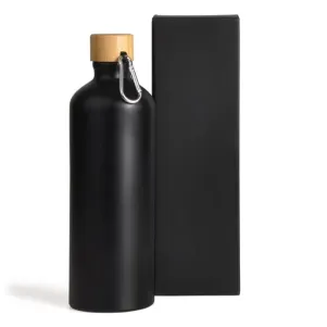 GARRAFA DE ALUMINIO PRETA - 1 LITRO