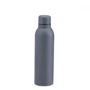 GARRAFA EM INOX PAREDE DUPLA NA COR CINZA - 470 ML