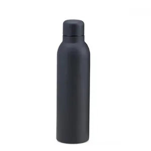 GARRAFA EM INOX PAREDE DUPLA NA COR PRETO - 470 ML