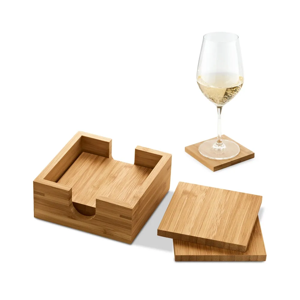 GAUTHIER. Kit de 4 porta copos em bambu