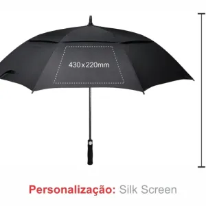 GUARDA-CHUVA AUTOMÁTICO GRANDE PRETO - 130 CM