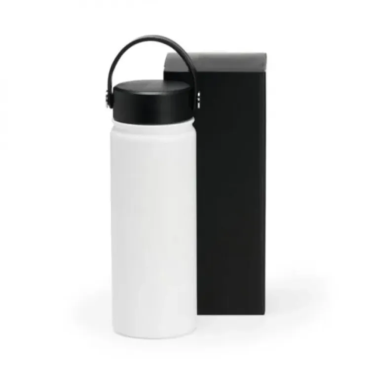 GARRAFA DUPLA CAMADA NA COR BRANCA - 550 ML