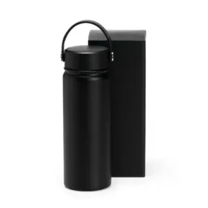 GARRAFA DUPLA CAMADA NA COR PRETA - 550 ML