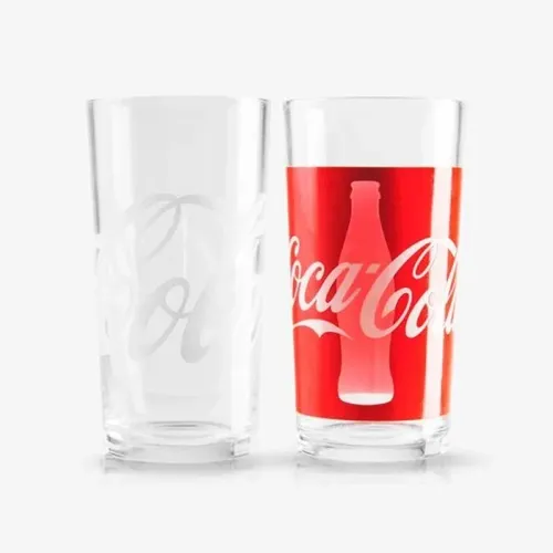 JOGO DE COPOS VIDRO 390 ML - COCA COLA CLASSIC - 2 PÇS