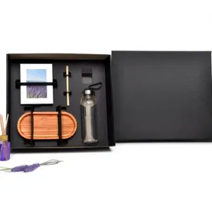 KIT BANDEJA, AROMATIZADOR E ACESSÓRIOS - 4 PÇS - LAVANDA