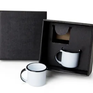 KIT CANECAS EM ALUMÍNIO ESMALTADO BRANCO - 50ML - 2 PÇS