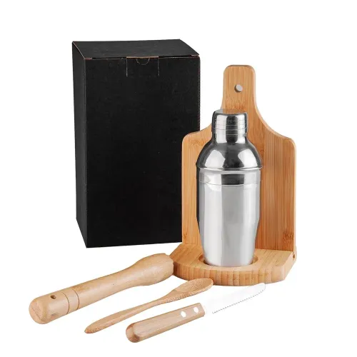 KIT PARA CAIPIRINHA EM BAMBU / MADEIRA IBIZA - 0,35 L - 6 PÇS