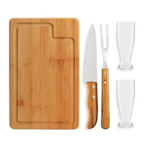 KIT PARA CHURRASCO COM COPOS - 5 PÇS