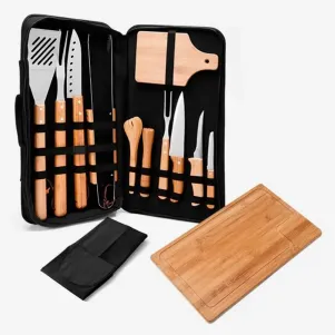 KIT PARA CHURRASCO E CAIPIRINHA QUEBEC - 14 PÇS