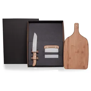 KIT PARA COZINHA EM BAMBU / INOX - 3 PÇS