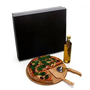 KIT PARA PIZZA COM GARRAFA - BAMBU / INOX / VIDRO - 4 PÇS