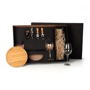 KIT QUEIJO E VINHO COM ESPAÇO PARA GARRAFA - 7 PÇS - NÃO ACOMPANHA GARRAFA