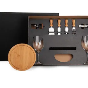 KIT QUEIJO E VINHO SEM ESPAÇO PARA GARRAFA - 9 PÇS