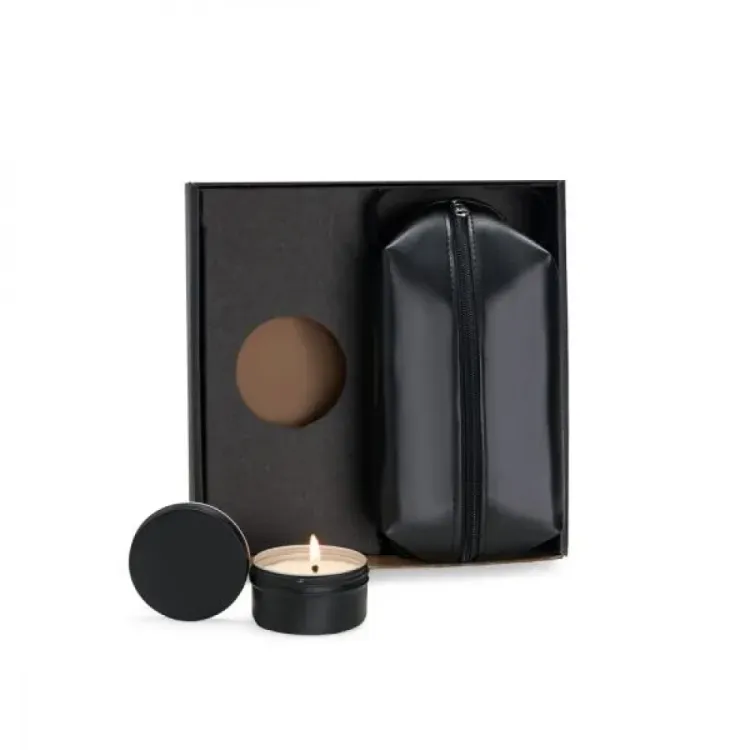 KIT VELA AROMATIZADA E NECESSAIRE - 2 PÇS