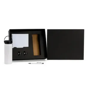 KIT GARRAFA, CADERNO E CANETA - 3 PÇS