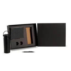 KIT GARRAFA, CADERNO E CANETA - 3 PÇS