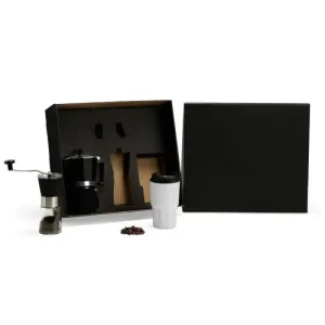 KIT CAFETEIRA, MOEDOR E COPO TÉRMICO - 3 PÇS