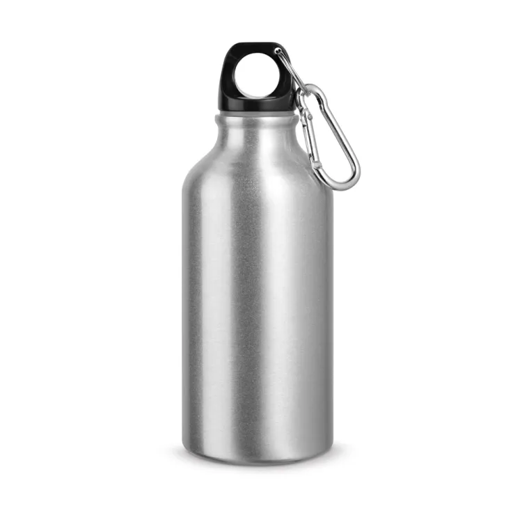 LANDSCAPE METTALIC. Garrafa esportiva em alumínio e acabamento metálico com mosquetão 400 mL
