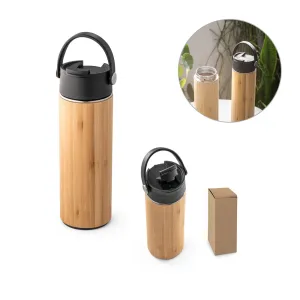 LAVER. Squeeze térmica em bambu, aço inoxidável e PP 440 mL
