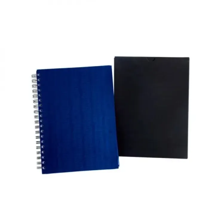 CADERNO PAUTADO COM WIRE-O - AZUL - 23,5X18CM - 100 FLS
